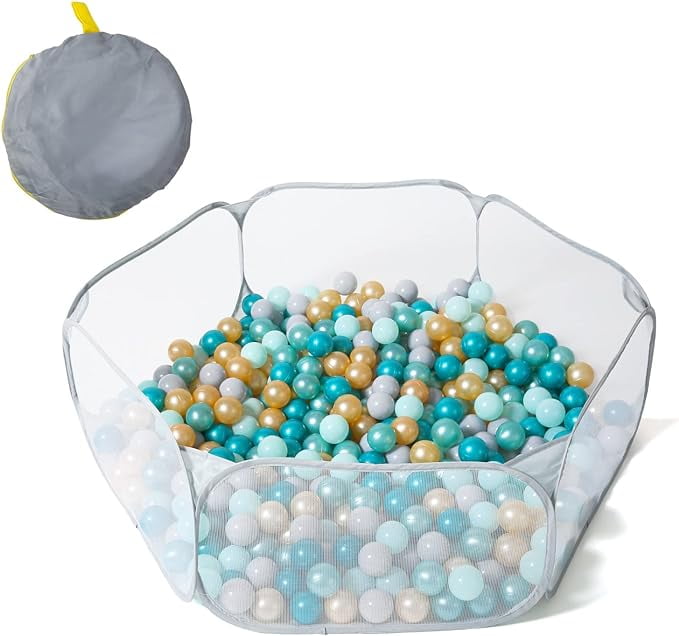 31 Inch Beige Ball Pits For Toddlers Dogs Cats, Kids Ball Pits Play Tent, Collapsible Ball Pits Crawl Playpen Ball Pool With Storage Bag, Gift For Boys Girls Dogs Pets Birthday