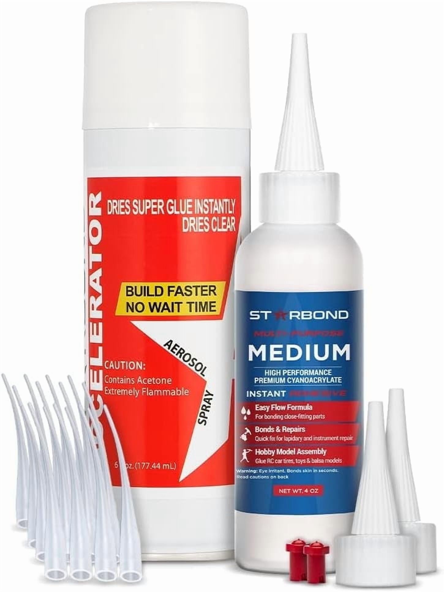 STARBOND Medium Clear CA Glue (4 oz.) with Accelerator (6 fl oz.)
