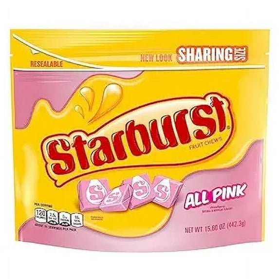 STARBURST All Pink Fruit Chews Chewy Candy, Sharing Size, 15.6 oz Bag RDD9