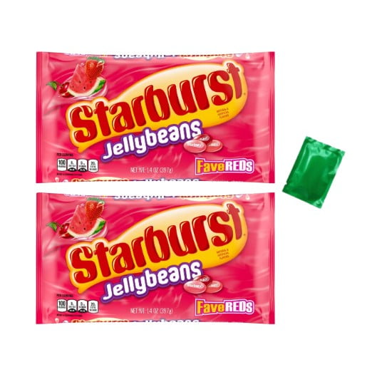 STARBURST Easter FaveREDS Jellybeans – 14 oz Bag (Pack of 2) Chewy Fruity Candy for Easter Baskets, Egg Hunts, and Spring Celebrations w/LaPrima Morceau Bonbon