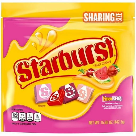 STARBURST FaveREDS Fruit Chews Chewy Candy, Sharing Size, 15.6 oz Bag