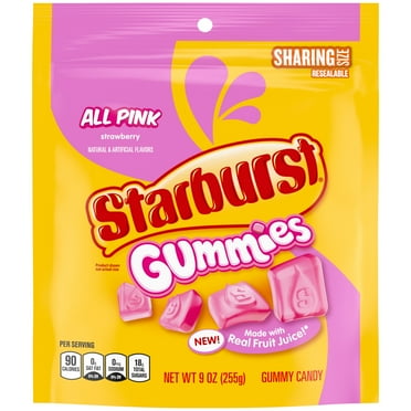 Starburst Gummies All Pink Gummy Candy, Sharing Size - 9 oz Resealable Bag