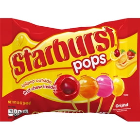 Starburst Pops 8.8 oz. Lay Down Bag Candy, Lollipop Outside Fruit Chew Inside