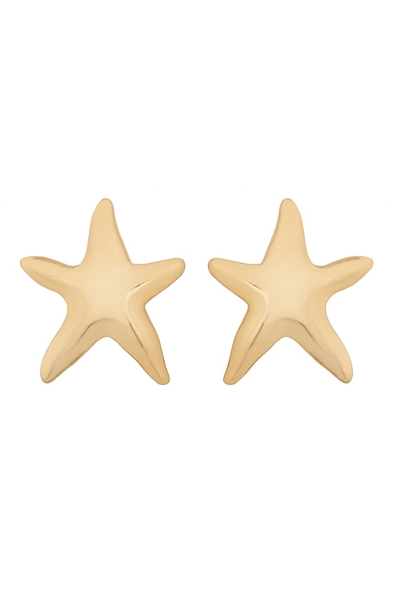 Women's Gold Tone Starfish Stud Earrings