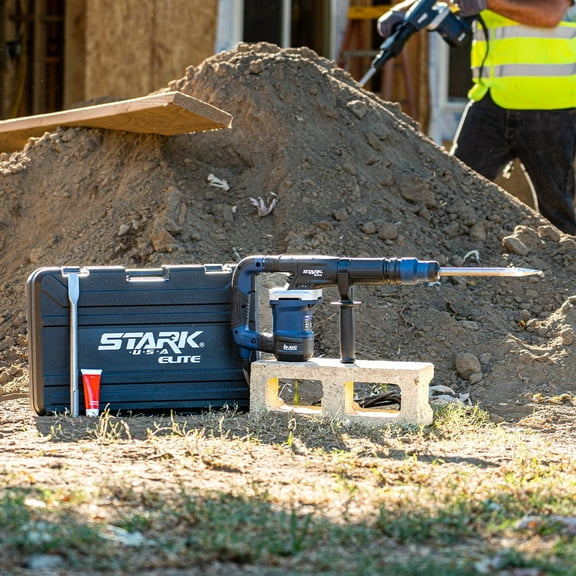 Stark USA Demolition Jack Hammer, SDS Max 1200W Electric Jackhammer Heavy Duty, 2pc Chisels Bits Chipping With Case, 3100 BPM Concrete Breaker