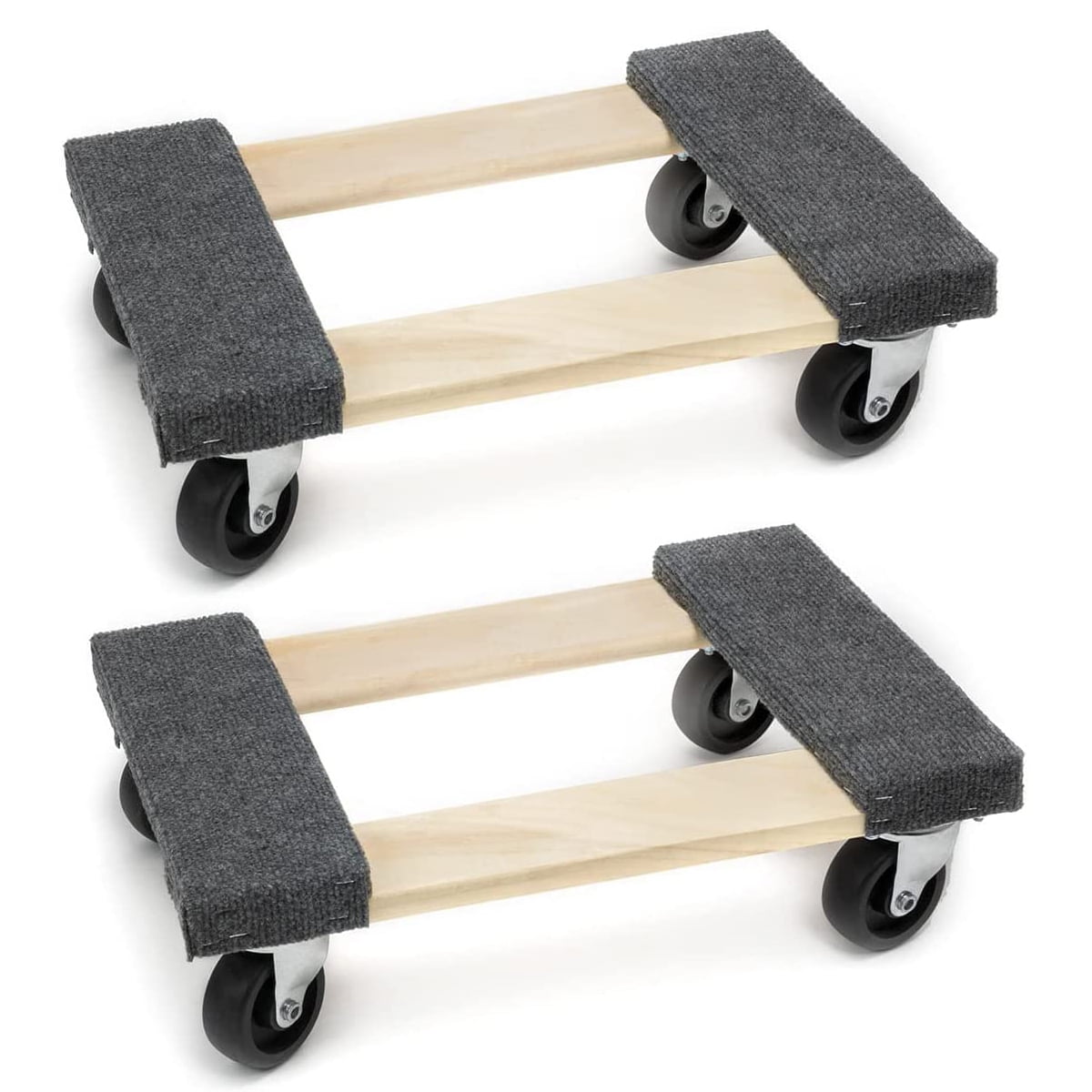 STARK USA 2Pcs 18 x 12 in Hardwood Moving Dolly Swivel Casters Mover  Dollies 1000 lbs Capacity