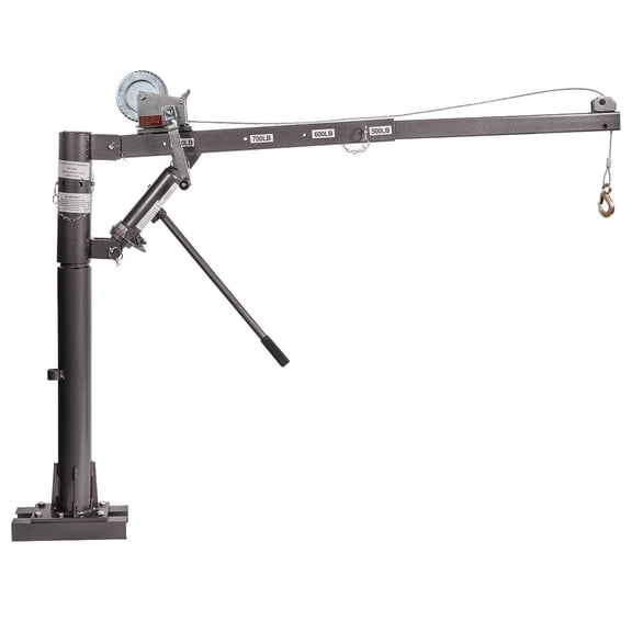 Stark USA 1100 lb Pickup Truck Bed Mounted Hydraulic Crane with Cable Winch, 360° Swivel, Adjustable Boom, 3-Ton Jack