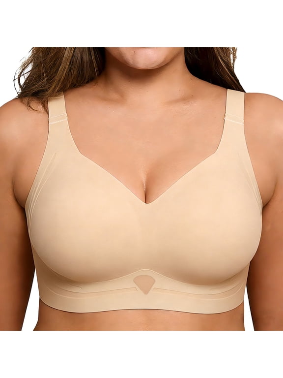 Jelly Bras for Women Plus Size Bras Wireless Bra No Underwire Push Up Seamless Breathable Comforty Bra
