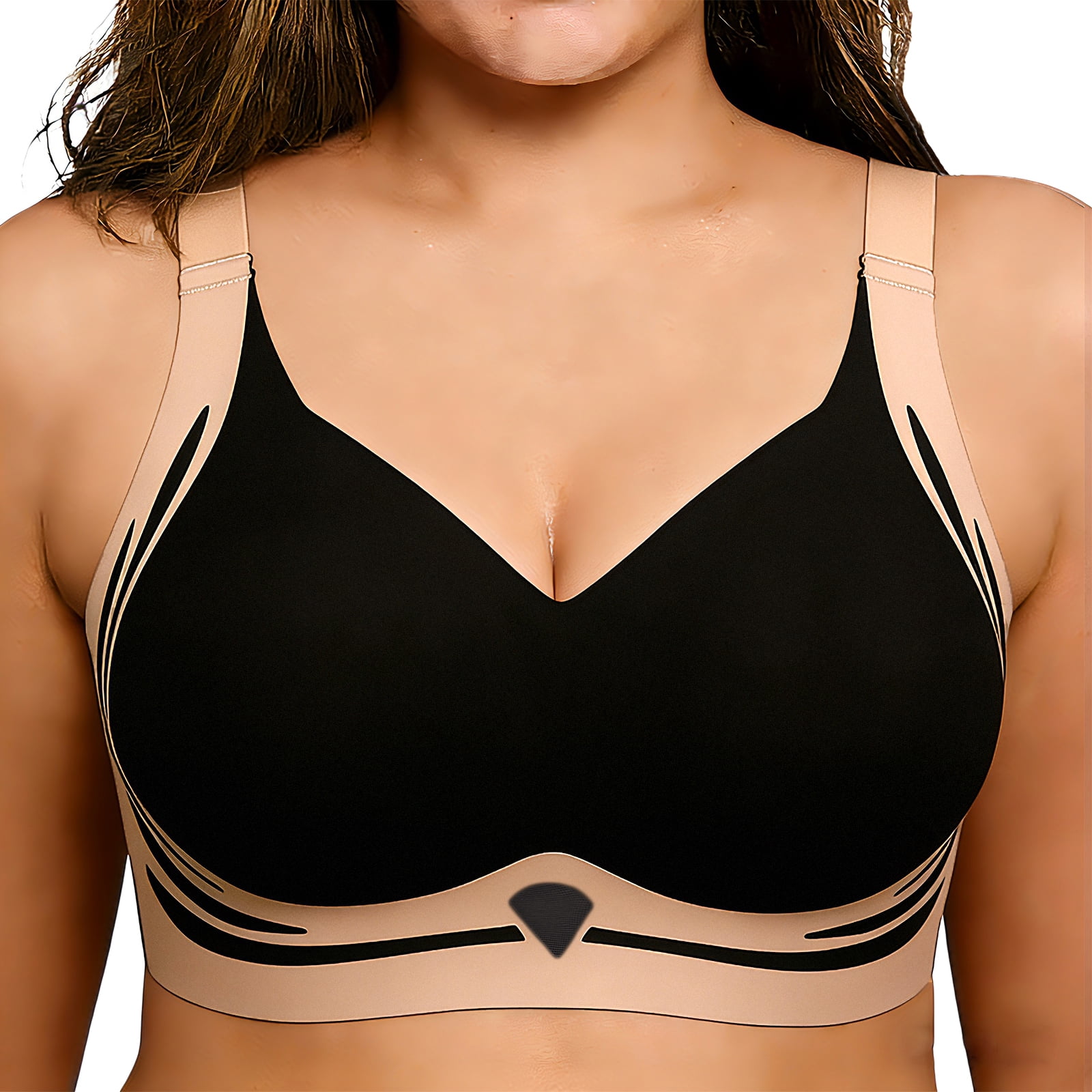 STARLACKC Jelly Bras for Women Plus Size Bras Wireless Bra No Underwire Push Up Seamless Breathable Comforty Bra