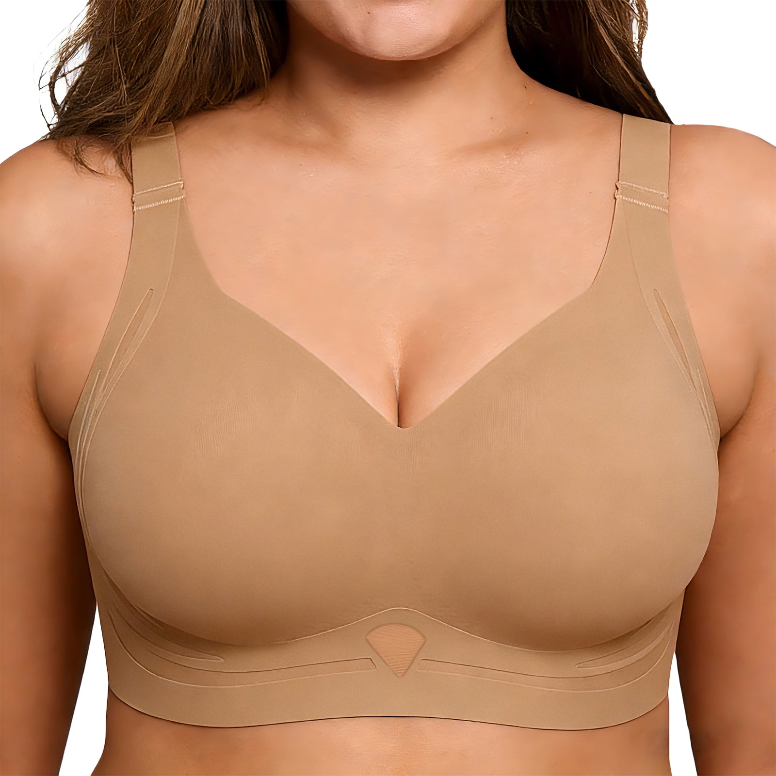 STARLACKC Jelly Bras for Women Plus Size Bras Wireless Bra No Underwire Push Up Seamless Breathable Comforty Bra
