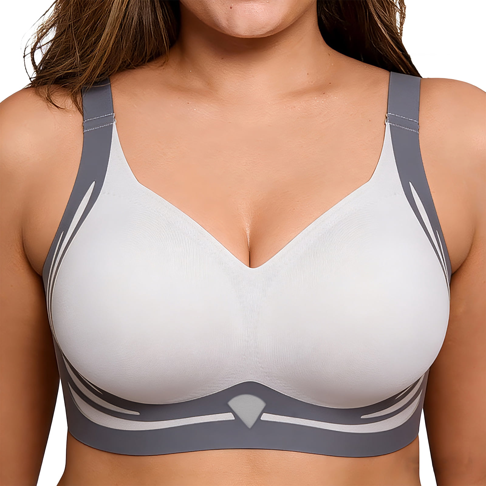 STARLACKC Jelly Bras for Women Plus Size Bras Wireless Bra No Underwire Push Up Seamless Breathable Comforty Bra