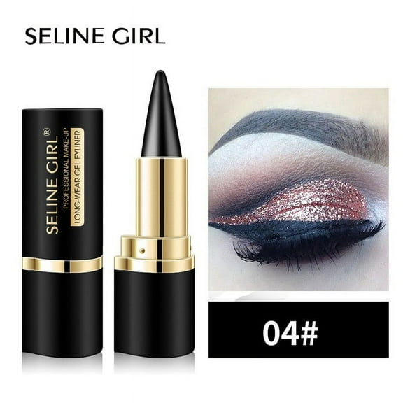 STARLAN Black Gel Eyeliner Pencil, Black Dark Brown Gel Eyeliner Pencil Eye Black Face Paint Sticks, Eyeliner Crayon, Long-Lasting Eyeliner Powder for Natural