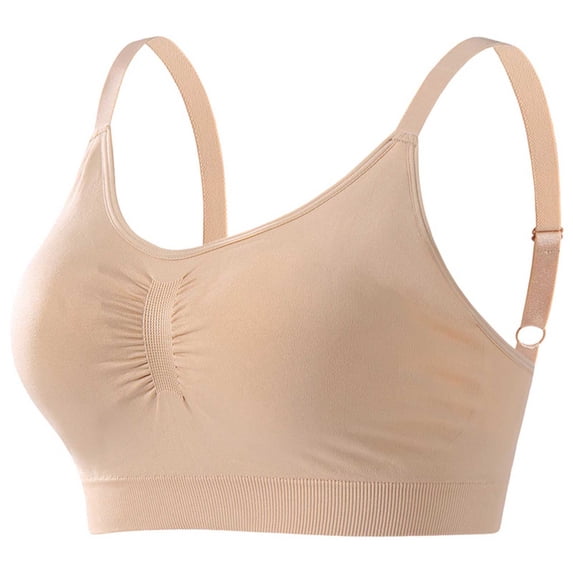 STARLAN Push up Sports Bras for Women Plus Size Wireless Bras Spaghetti Strap Racerback Seamless Bralette Daily Wear L