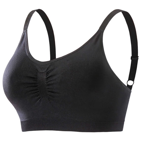 STARLAN Push up Sports Bras for Women Plus Size Wireless Bras Spaghetti Strap Racerback Seamless Bralette Daily Wear XL