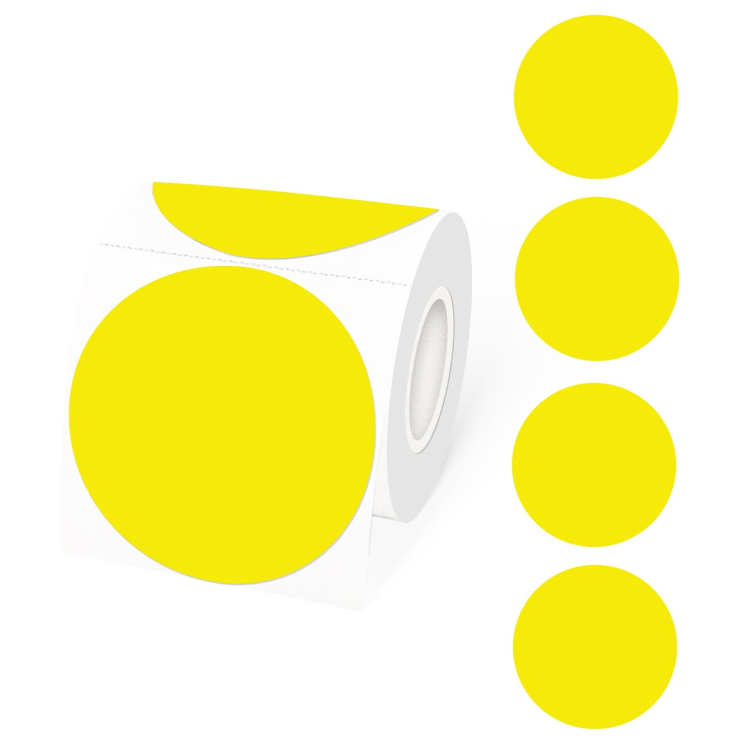 STARLIBOO 3 Inch Round Thermal Sticker Labels, Yellow Thermal Labels