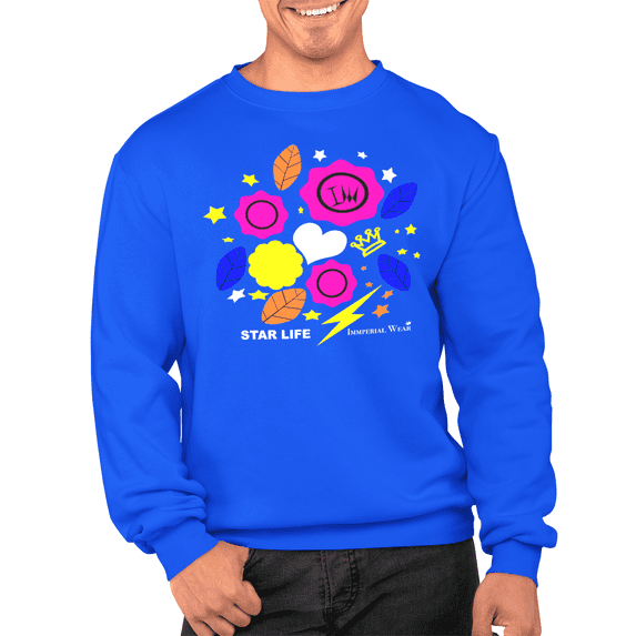 Immperial Wear Star Life Sweatshirt, Unisex Casual Pullover Sweatshirt, XL