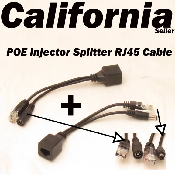 STARLIGHT- 1 Pair Ip Camera Power Over Ethernet Passive Poe Injector Splitter Cable Rj45