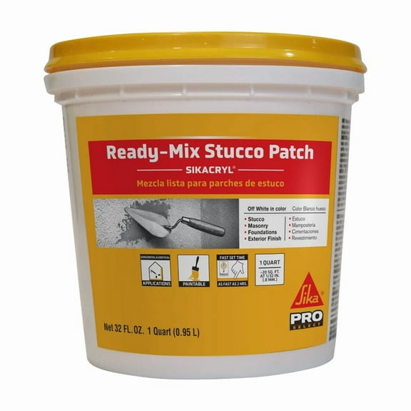 STARLIGHT- 1 Qt White Ready Mix Stucco Patch Sealant For Indoor Outdoor Repairs