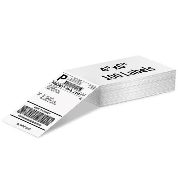 STARLIGHT- 100 4"X 6" Fanfold Thermal Shipping Labels Self Adhesive For Thermal Printers Us