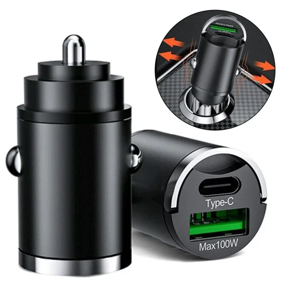 STARLIGHT- 100W Usb Phone Charger Type C Qc3.0 Black Fast Charging Car Interior Accessories