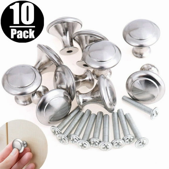 STARLIGHT- 10Pcs Brushed Nickel Cabinet Knobs Drawer Pulls Door Handles Kitchen Hardware