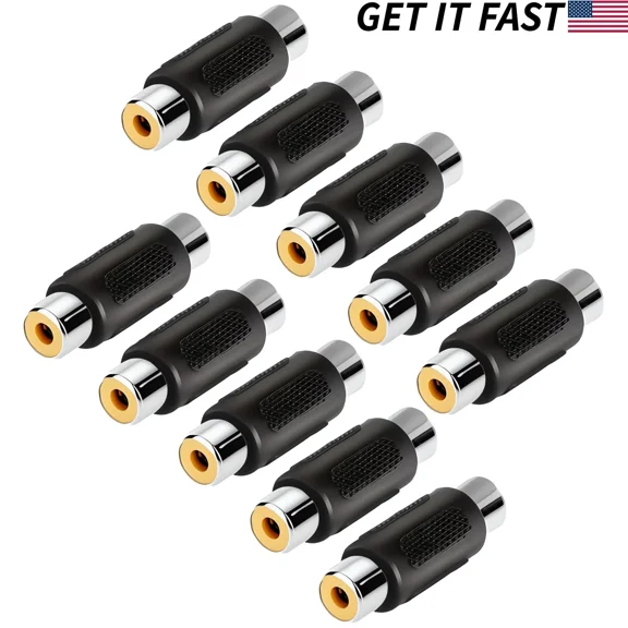 STARLIGHT- 10Pcs Rca Coupler Av Audio Video Female To Female Jack Adapter Connector