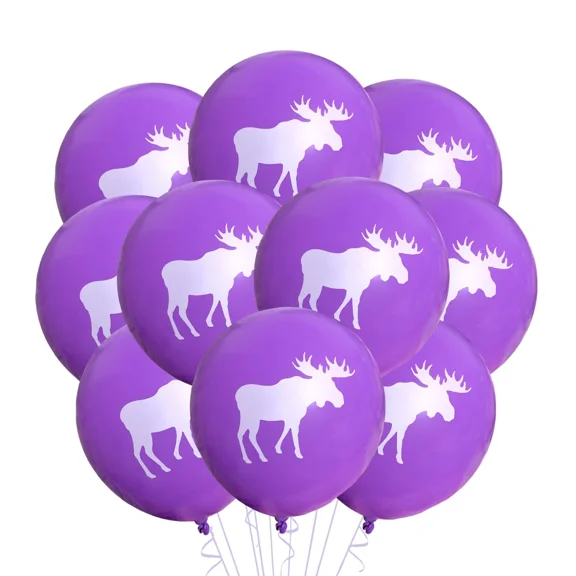 STARLIGHT- 12 Count Purple Moose Balloons Woodland Birthday Party Girls Event Supply Ideas