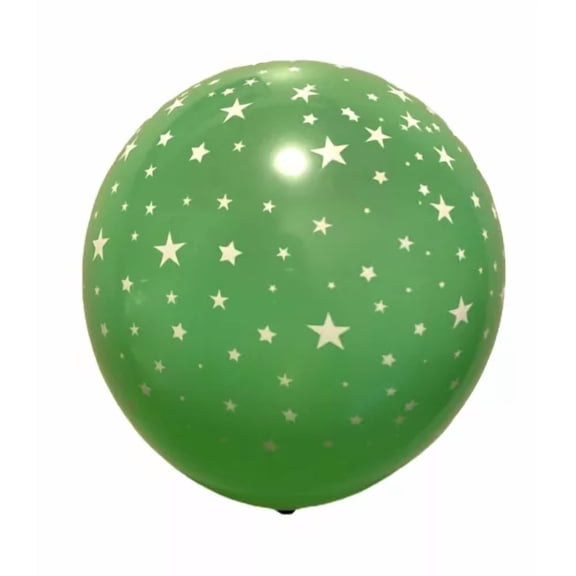 STARLIGHT- 12 Stars Green Balloons Decorations 12" Night Sky Outdoors