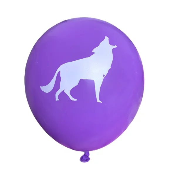 STARLIGHT- 12Ct Wolf Balloons Purpl, Wolves Howling Girls Birthday Party Supply Decorations