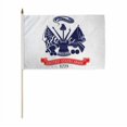 thumbnail image 1 of STARLIGHT- 12X18 12"X18" Army White Crest Seal Stick Flag Wood Staff 100D Fabfric, 1 of 2