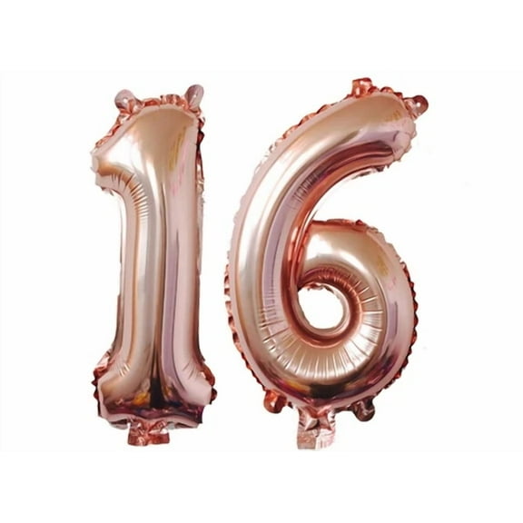 STARLIGHT- 16" 16 Rose Gold Number Balloons 16Th Birthday Party Anniversary Foil Balloon Us