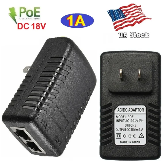 STARLIGHT- 18V 1A Poe Injector Power Over Ethernet Adapter 802.3Af Ip Phone Wlan Ap