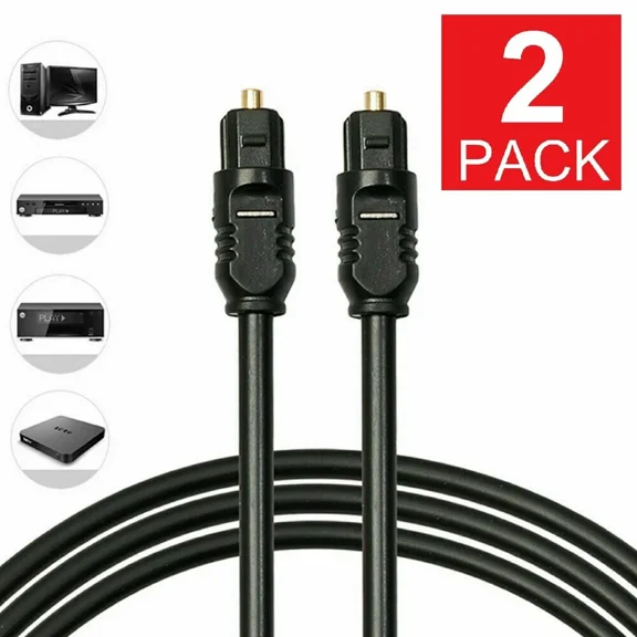 STARLIGHT- 2-Pack 6 Ft Digital Fiber Optic Audio Cable Optical Spdif Toslink