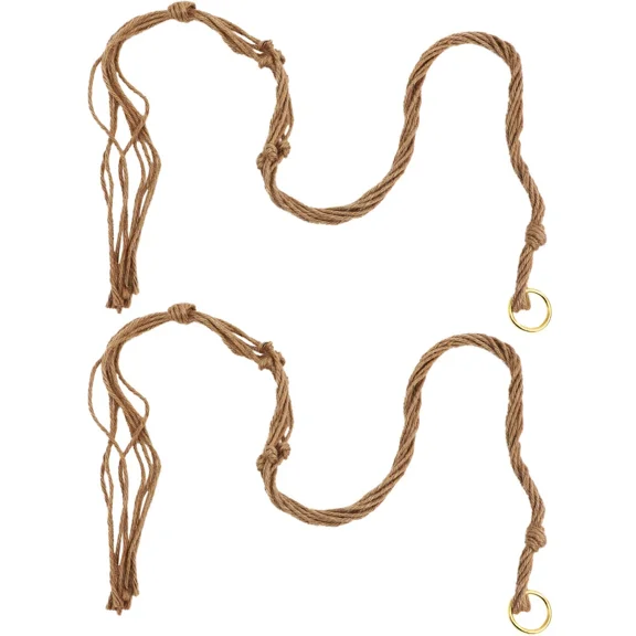 STARLIGHT- 2 Pcs Hanging Basket Net Bag Macrame Flower Hanger Jute Plant Hangers Outdoor