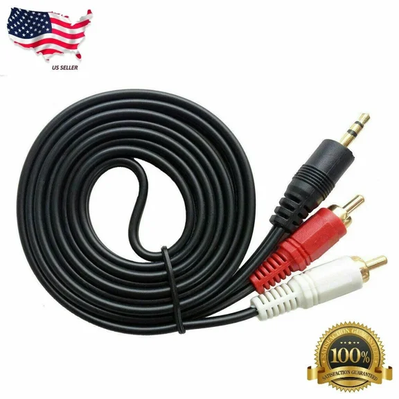 STARLIGHT- 2 Rca Male Plug To 3.5Mm Female Aux Audio Headphone Jack Converter Adapter Cable