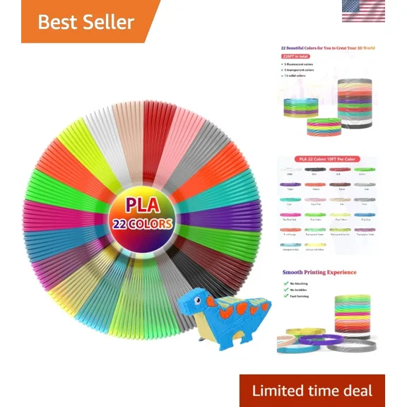 STARLIGHT- 22 Vibrant Colors 1.75Mm Pla 3D Pen Filament - 220 Feet For Creative Mastery