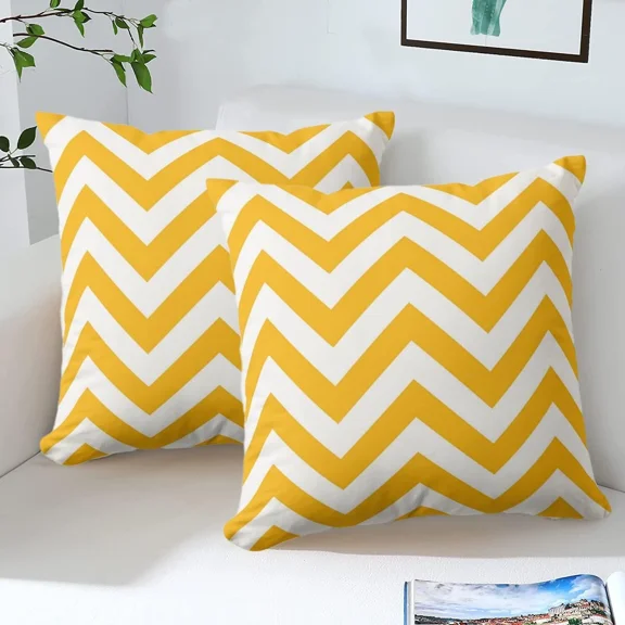 STARLIGHT- 2Pack Pillows Yellow Pillow Covers Patio Cushion Cover Pillows For Couch Chair