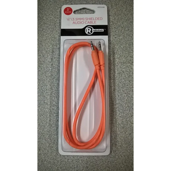 STARLIGHT- 2Pak Radioshack 3Ft 1/8' 3.5Mm Aux Male-Male Shielded Audio Cable Orange 4201246
