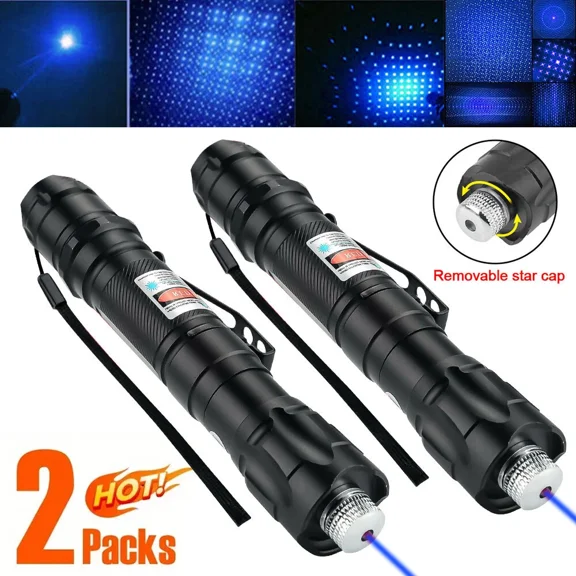 STARLIGHT- 2Pcs 532Nm Blue Laserpointer Pen Strong Visible Beam Lazer Rechargeable Torch
