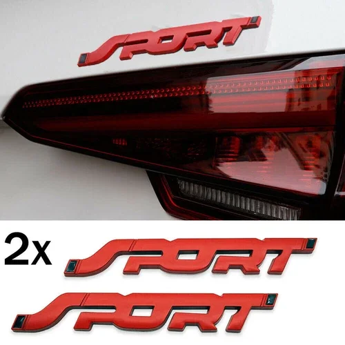 STARLIGHT- 2X 3D Car Red Sport Logo Emblem Badge Sticker Trunk Fender Accessories Us Ship