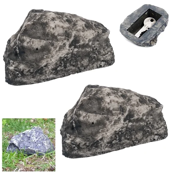 STARLIGHT- 2X Outdoor Rock Hide A Key Holder Home Emergency Spare Key Car Holder Safe Store