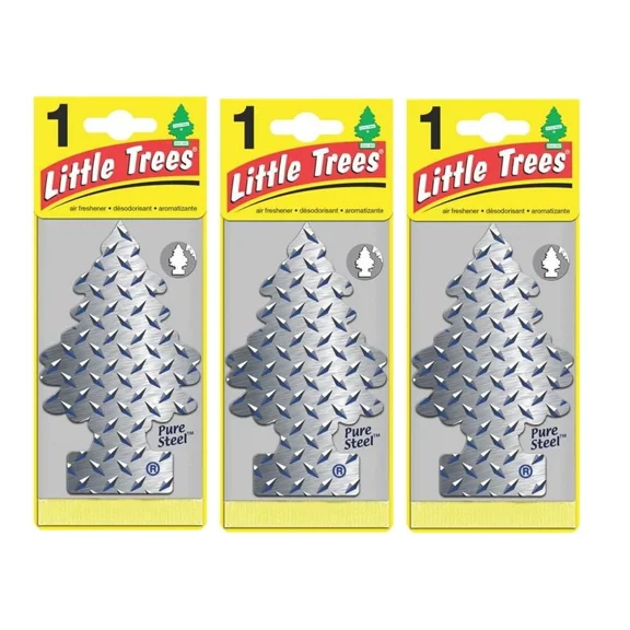 STARLIGHT- 3-Pack Little Trees Pure Steel Hanging Air Freshener Home/Car