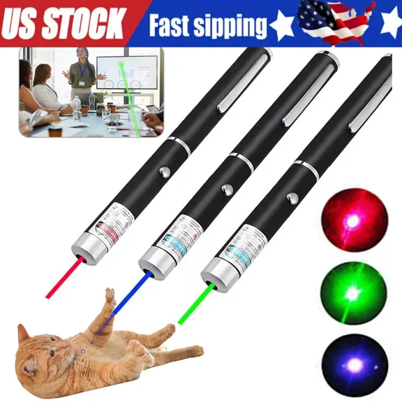 STARLIGHT- 3 Packs 900Mile Laser Pointer Pen Green Blue Red Light Visible Beam Lazer