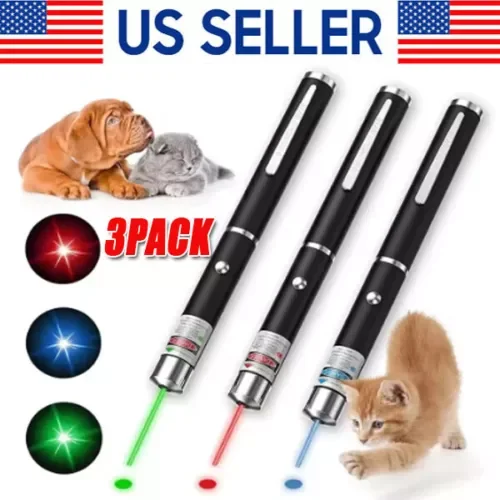STARLIGHT- 3 Packs 900Mile Laser Pointer Pen Green Blue Red Light Visible Beam Lazer