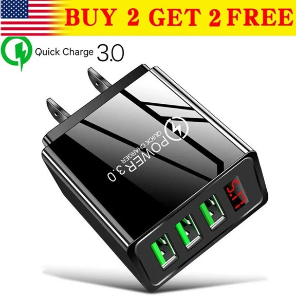 STARLIGHT- 3 Usb Port Qc 3.0 Fast Quick Charge Hub Wall Charger Power Adapter Us Plug Led