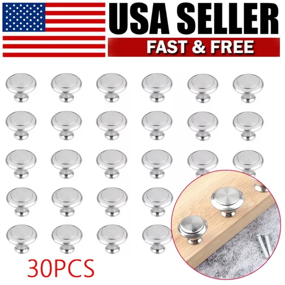 STARLIGHT- 30X Stainless Steel Door Knobs Cabinet Handles Cupboard Drawer Kitchen Pulls