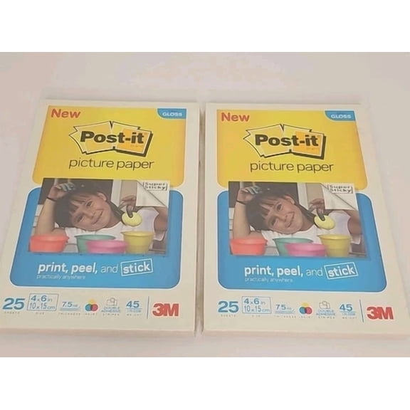 STARLIGHT- 3M Post-It Picture Paper Gloss 4 X 6" 25 Sheets Lot Of 2 - 50 Total Sheets