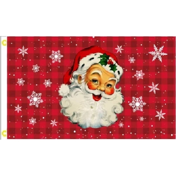 STARLIGHT- 3X5 Santa Claus Face Happy Holidays Merry Christmas Flag Banner 100D Grommets
