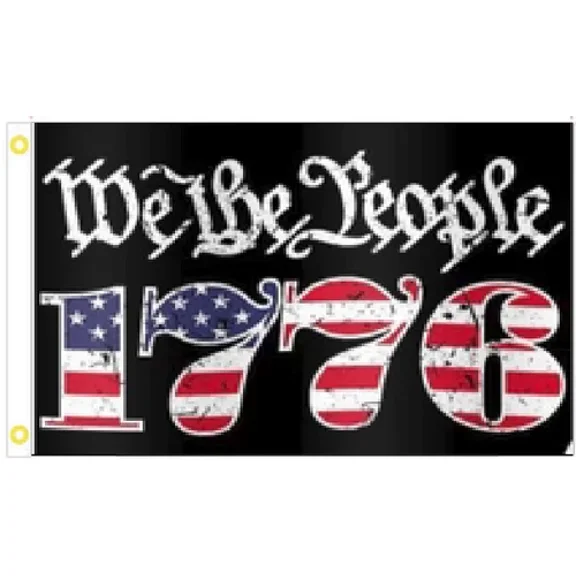 STARLIGHT- 3X5 Trump 2024 We The People 1776 Patriotic Usa Black Flag Banner R5