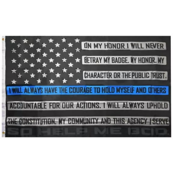 STARLIGHT- 3X5Ft Thin Blue Line Black And White American Flag Police Law Enforcement Defend